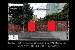1980 SQM Commercial Lot along EDSA Mandaluyong Southbound